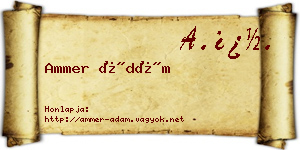 Ammer Ádám névjegykártya